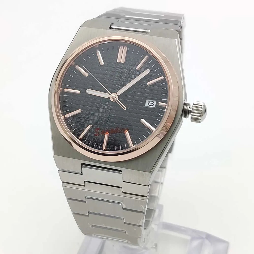 Reloj Automático 40mm NH35 – Cristal de Zafiro, Acero Inoxidable, Estilo Clásico